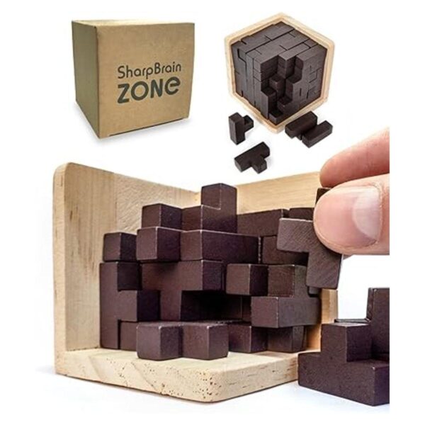 Rompecabezas original de madera en 3D de Sharp Brain Zone._4