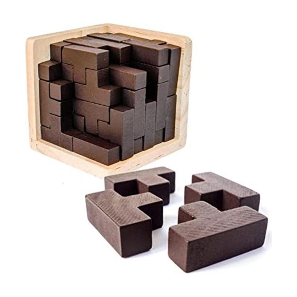 Rompecabezas original de madera en 3D de Sharp Brain Zone.