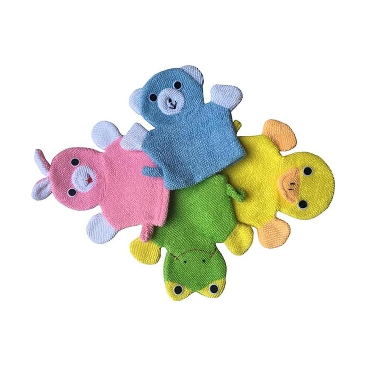 Cute bebé Kids Esponja de bañomanoplaguante Juego de 4