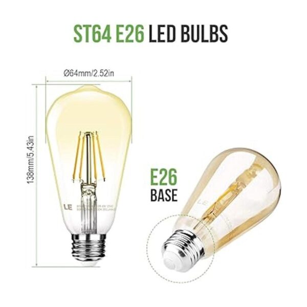 LE ST64 E26 Bombillas LED Edison vintage regulables 4