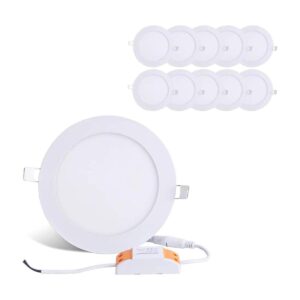 Lámpara de techo empotrada redonda ultrafina de 12 W y 6