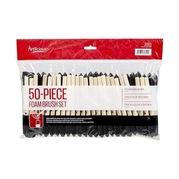 Artlicious Juego de 50 pinceles de espuma desechables de 1_1
