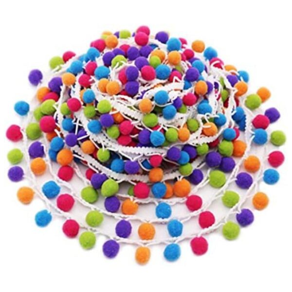 SOOKOO Cinta de costura hecha a mano con pompones de arco_1