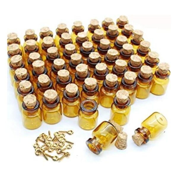 Botellas de cristal pequeñas de 0.0 fl oz con corchos de_1