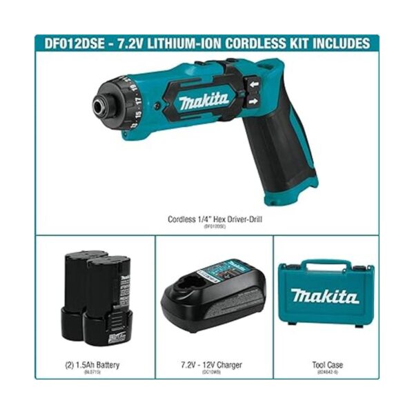 Makita DF012DSE Kit de taladro hexagonal inalámbrico de_2