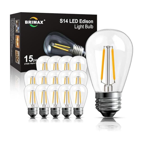 BRIMAX Bombillas LED Edison S14 de 2 W para exteriores_1