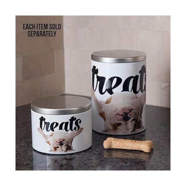 Paw Prints Tin Treat Container Bulldog