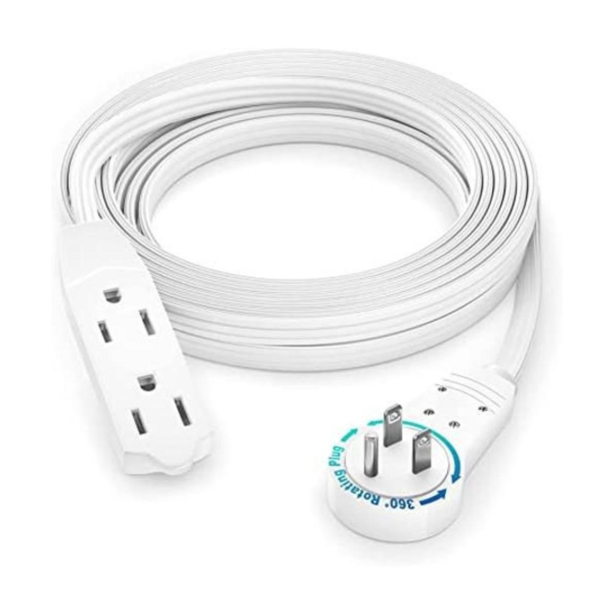 Maximm Cable de extensión de 12 ft de enchufe plano