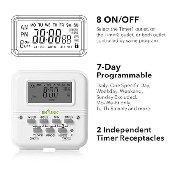 BNLINK Temporizador digital programable de 7 días_4