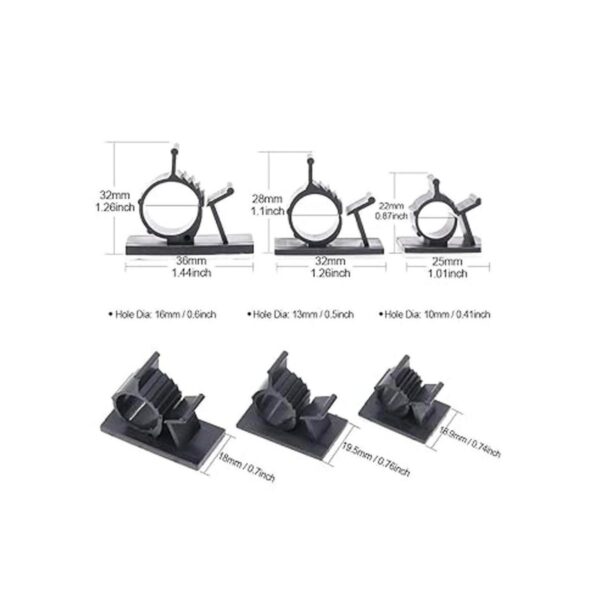 Rustark 100 clips de cable autoadhesivos ajustables de 3_2