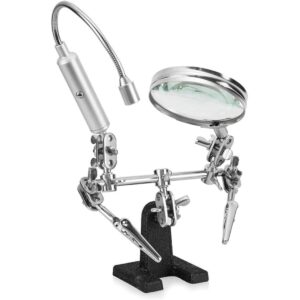 RamPro soporte con lupa de mano y cuello flexible con luz