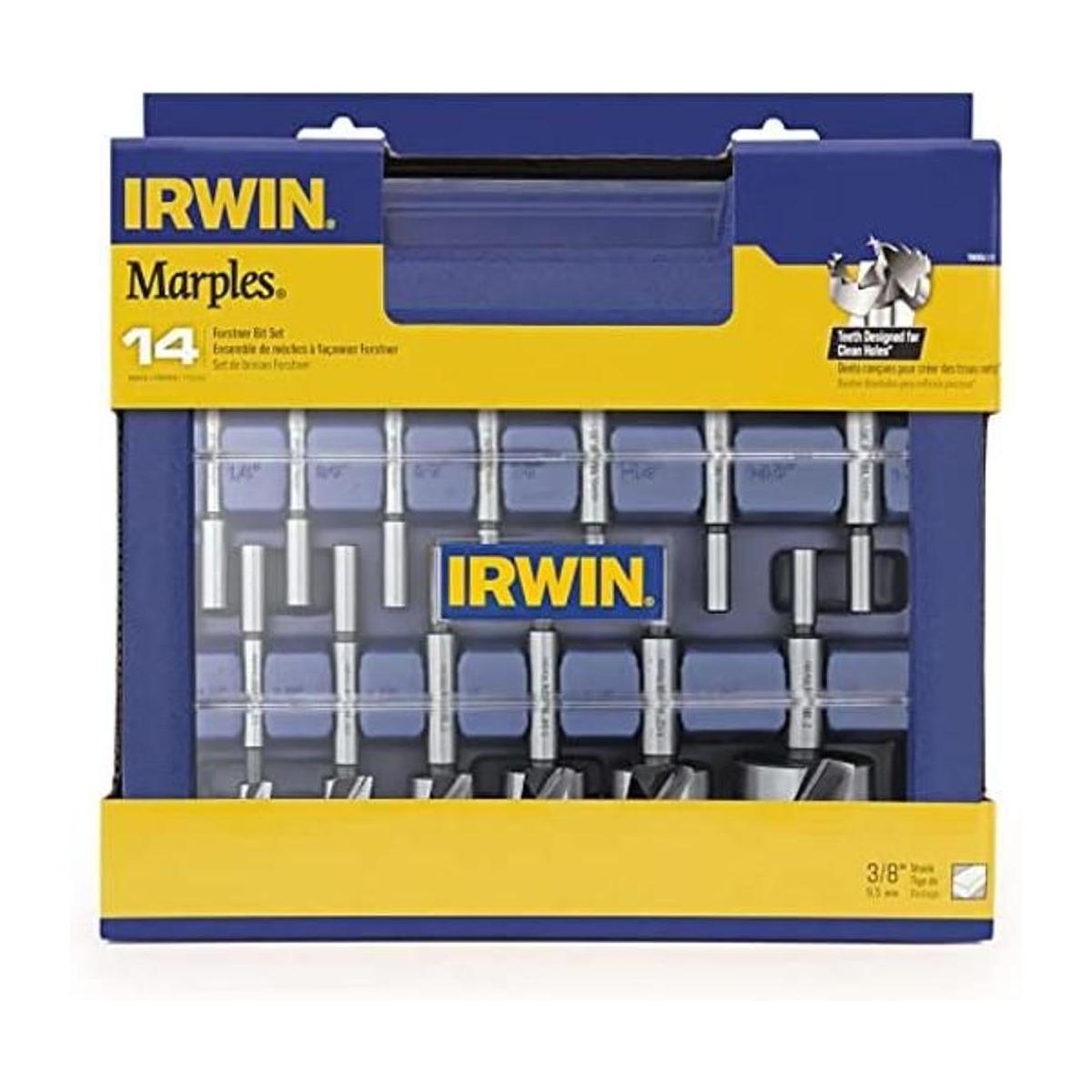 IRWIN Marples Forstner Juego de brocas de 14 piezas
