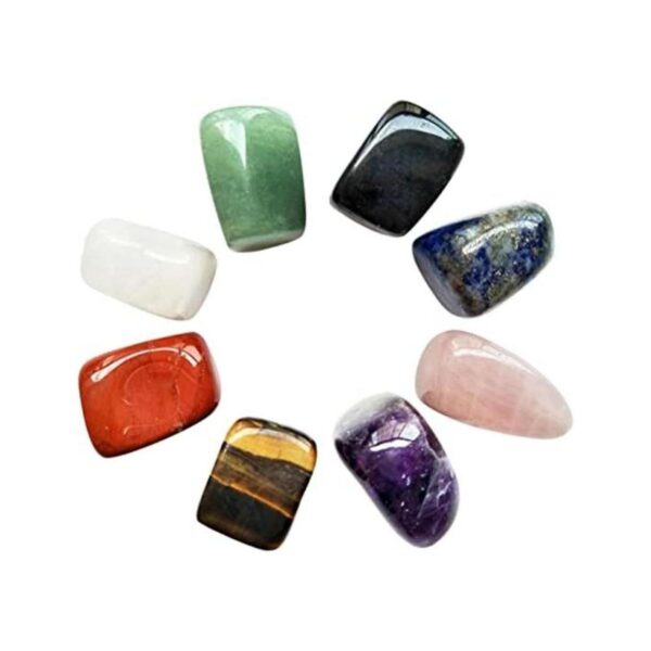 Juego de 8 piedras de chakra forma natural cristales_1