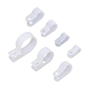 Color Blanco Nylon RType Cable Clamp Organizador de cable_1