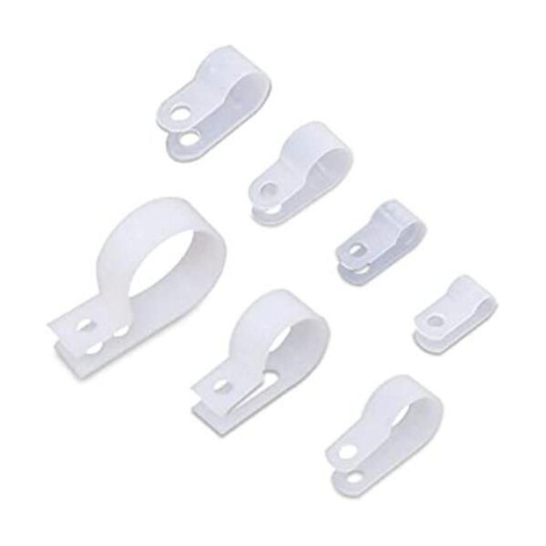 Color Blanco Nylon RType Cable Clamp Organizador de cable_1