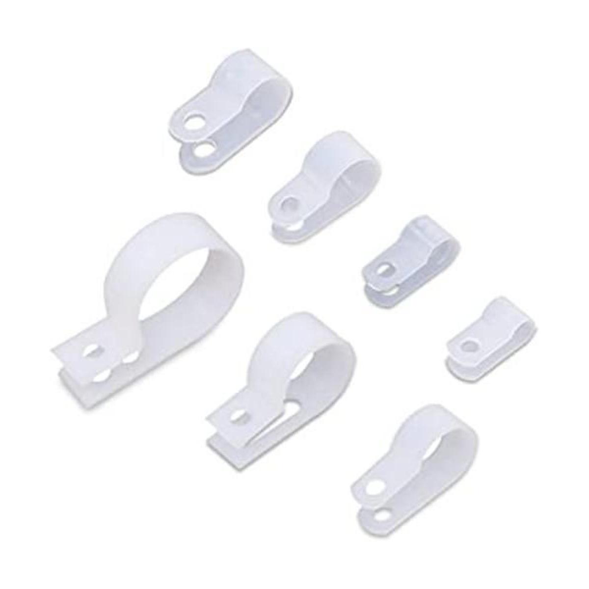 Color Blanco Nylon RType Cable Clamp Organizador de cable