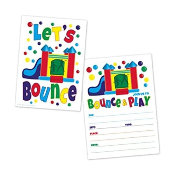 Invitaciones de fiesta de cumpleaños de rebote casa_1