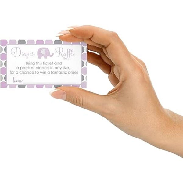 Purple Elephant Ticket de la rifa del pañal 25 tarjetas_4