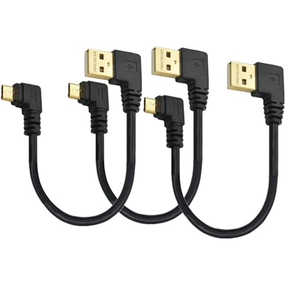 Cable de carga rápida USB corto de 90 grados cable micro