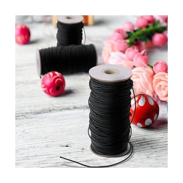 Cuerda elástica de 100 yardas para hacer joyas negro