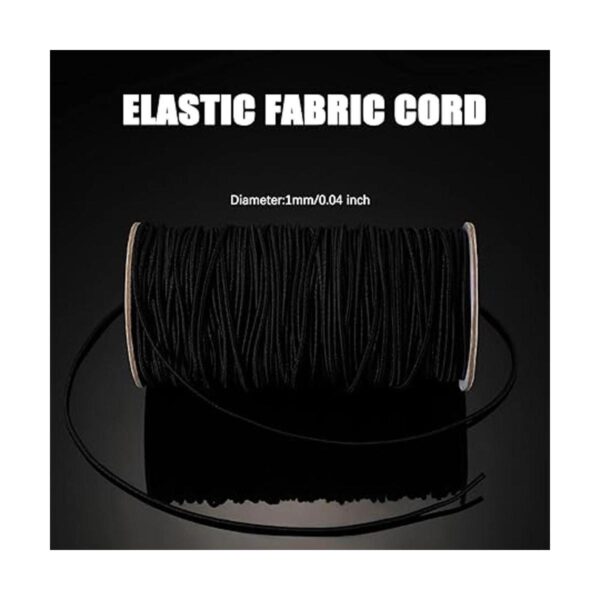 Cuerda elástica de 100 yardas para hacer joyas negro