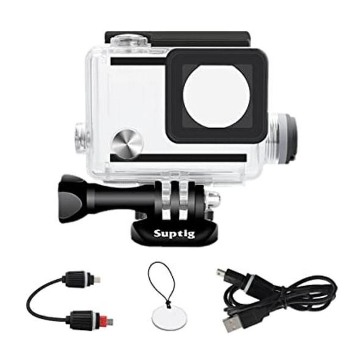 SupTig recargable impermeable Vivienda para GoPro Hero 4