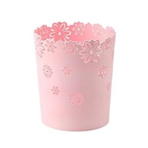 HMANE Cubo de basura de plástico y sin asa con flores_1