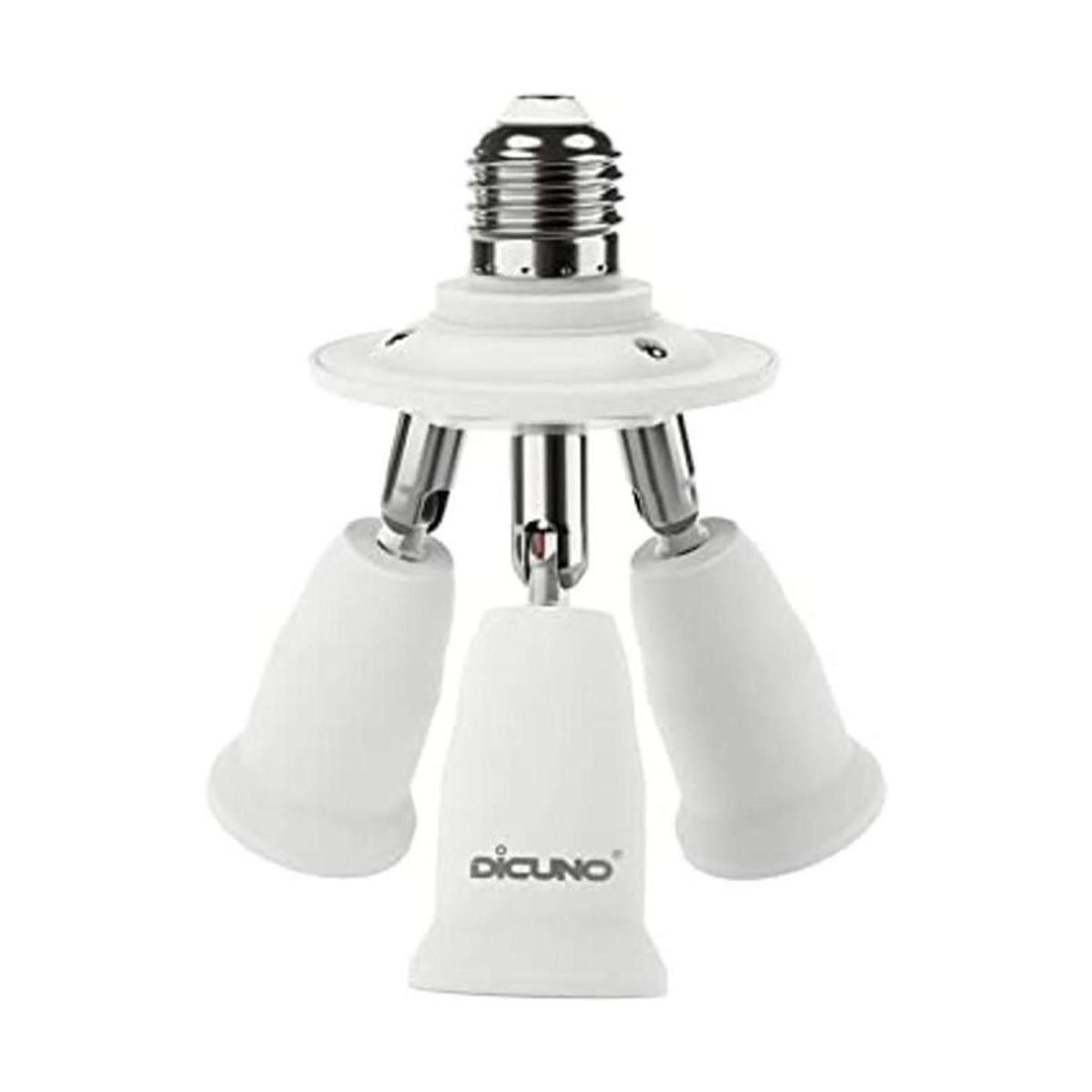 Dicuno 5 en 1 E26E27 Adaptador de enchufe soporte de