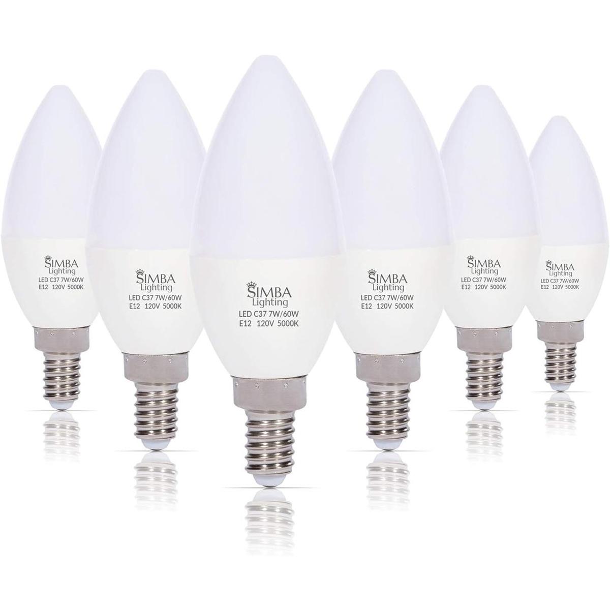Simba Lighting Bombillas LED de candelabro B11 C37 con