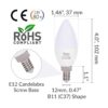 Simba Lighting Bombillas LED de candelabro B11 C37 con_2