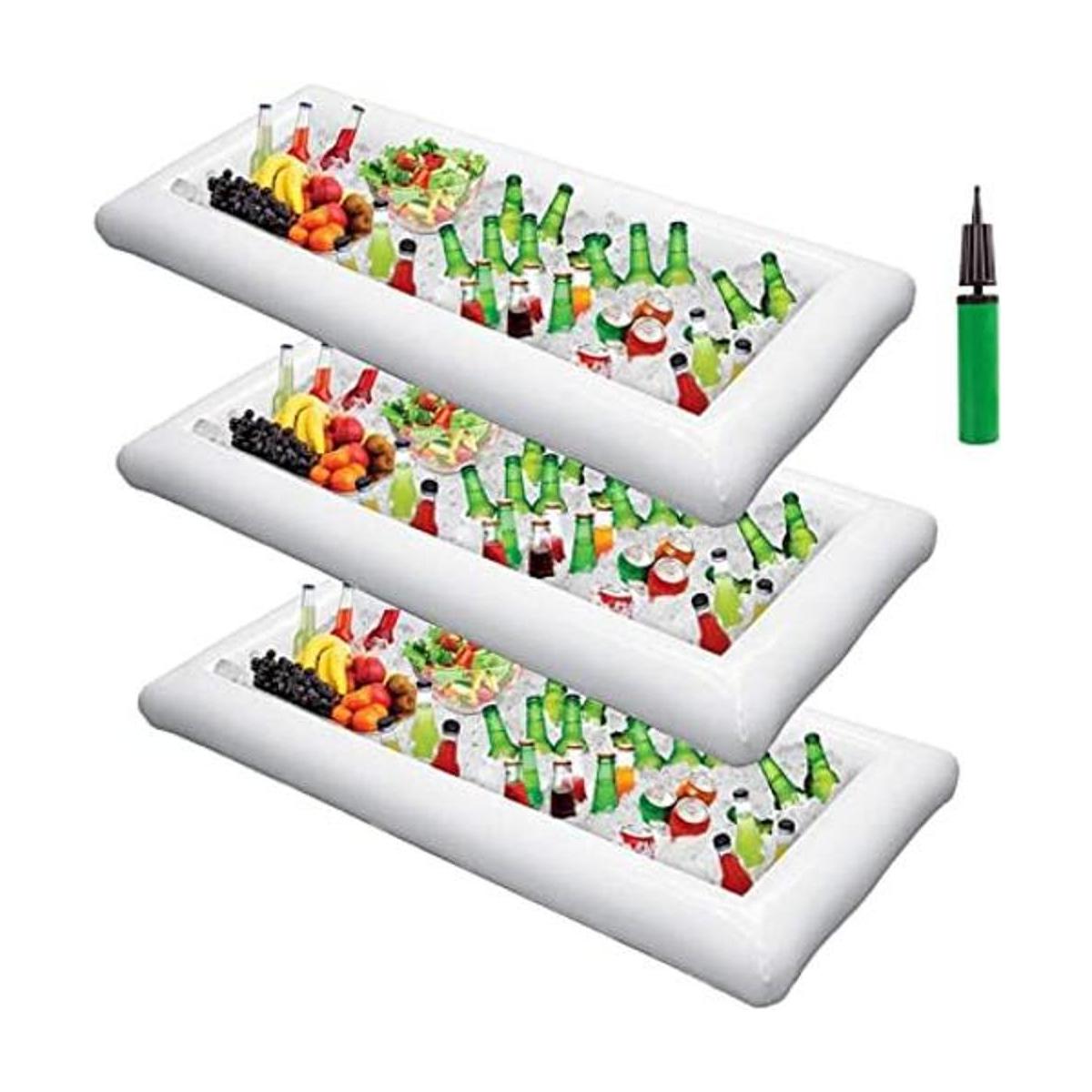 Bandeja inflable para servir ensalada hielo para