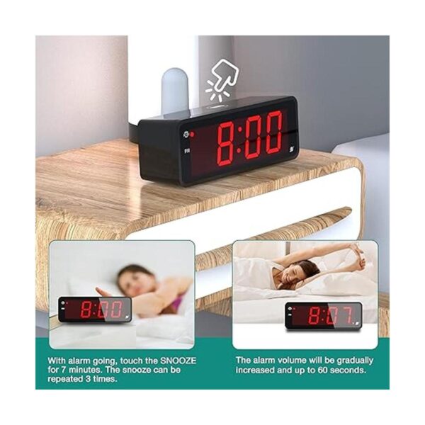 Reloj despertador pantalla grande de números LED de 1.8