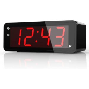 Reloj despertador pantalla grande de números LED de 1.8