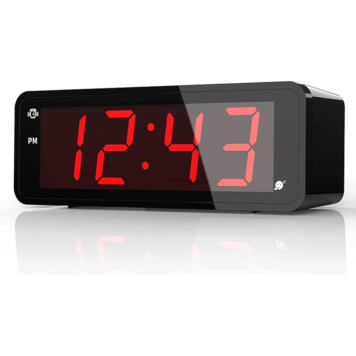 Reloj despertador pantalla grande de números LED de 1.8