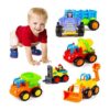Juego de tractor excavadora camión mezclador y volcador_1