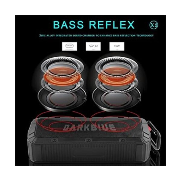 DarkBlue Altavoz Bluetooth portátil para exteriores con_4