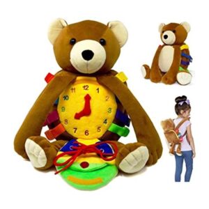Buckle Toys Mochila de oso Mochila para niños pequeños y_1