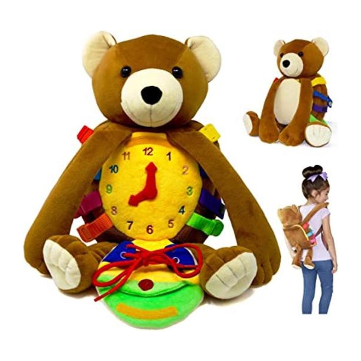 Buckle Toys Mochila de oso Mochila para niños pequeños y