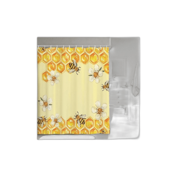 NYMB Bee in Flower Take Honey Cortina de ducha de 67.7 x_1