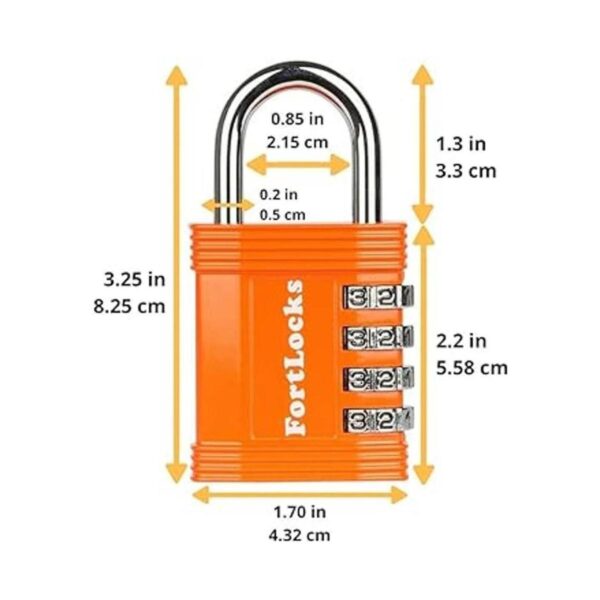 FortLocks Candado Cerradura de combinación de 4 dígitos