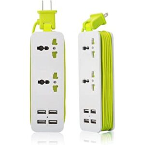 Kcentury Regleta de viaje con 2 tomas 4 salidas USB 5_1