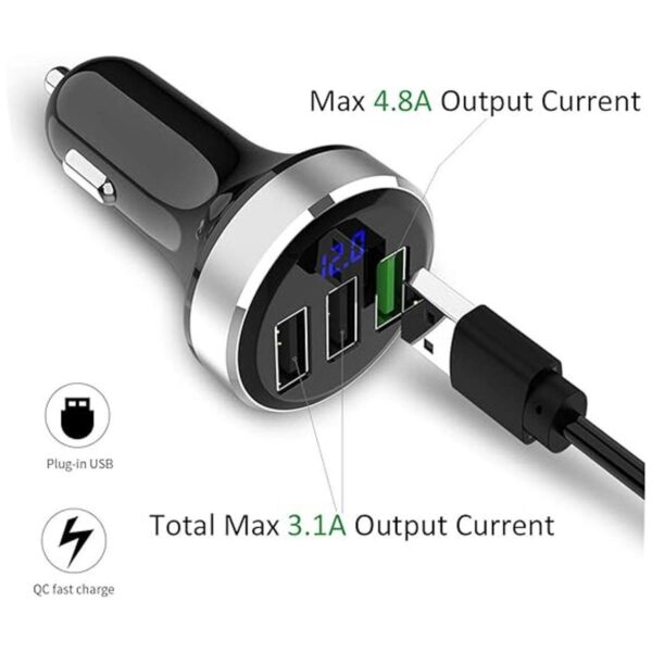 Cargador USB 12v24v monitor de voltaje LED para iPhone_3