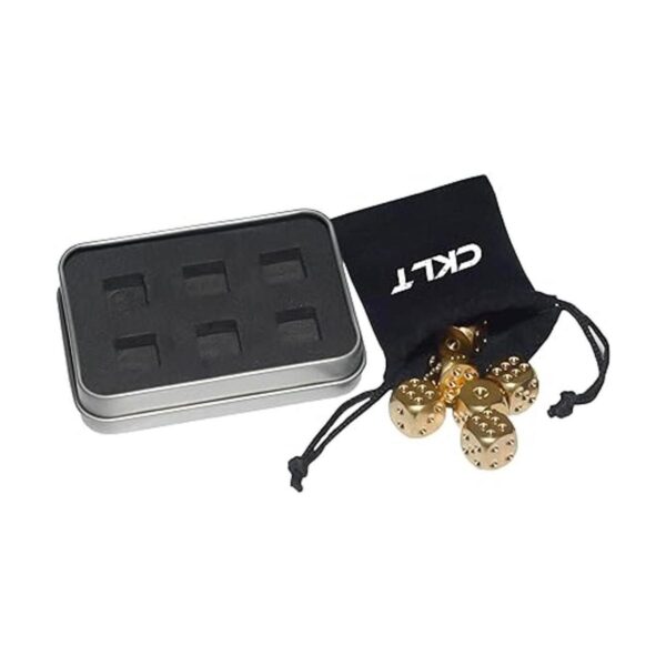 Juego de 6 dados de metal dados de latón macizo con_3
