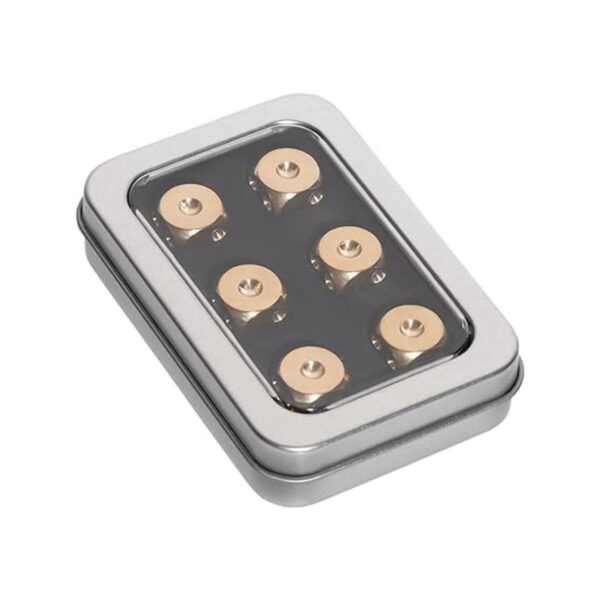 Juego de 6 dados de metal dados de latón macizo con_2