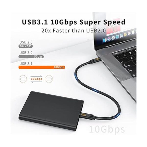 Cable USB C a USB C de 1 pie CableCreation 5A100 W_3