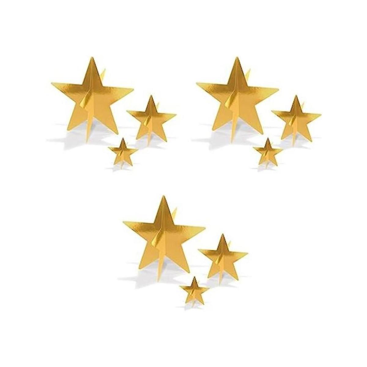 Beistle 9 piezas 3D Foil Star Centerpieces 3D 3 8