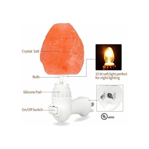 Betus Lámpara de pared de sal del Himalaya de cristal