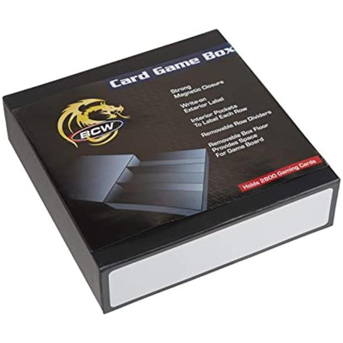 Caja de cartas de juego de 3 filas color negro con blanco