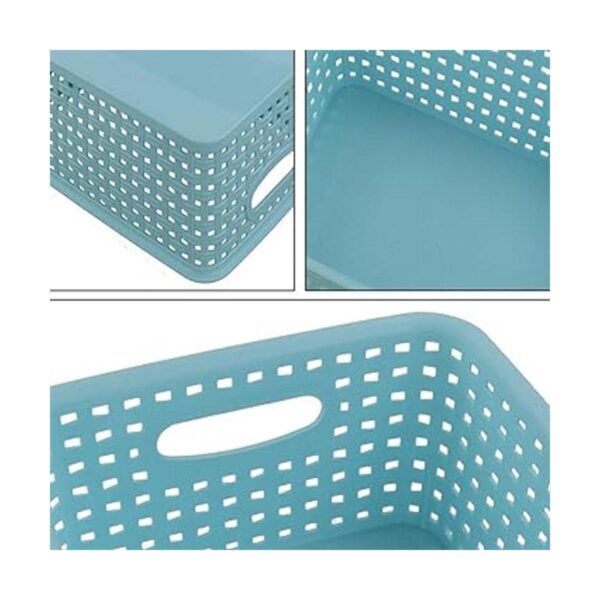 Qskely Cestas de almacenamiento de plástico para baño 6
