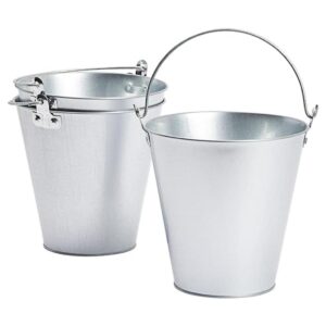 Juvale Paquete de 3 cubos de hielo de metal galvanizado_1